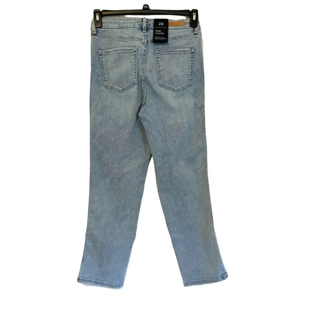 Sanctuary Modern‎ Straight High Rise Crop Yoke Jeans NWT Size 28